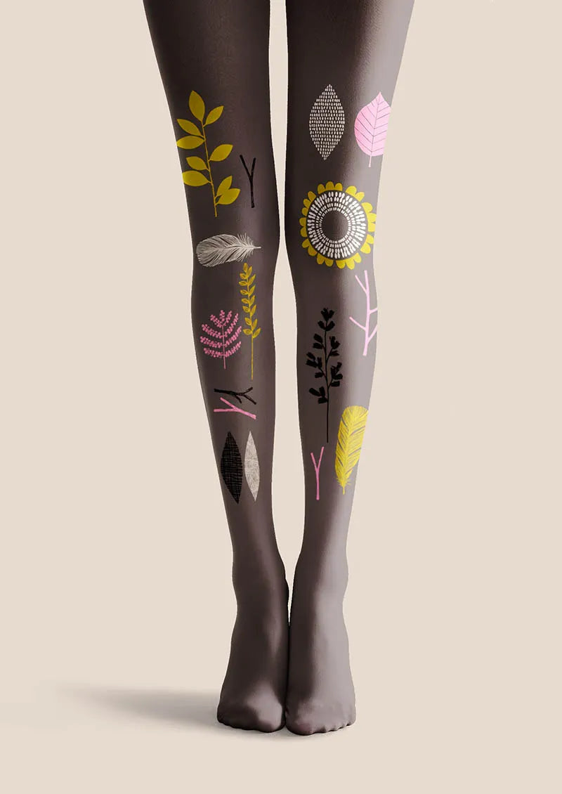 Nordic Sketch Floral Tights Hosiery Pantyhose
