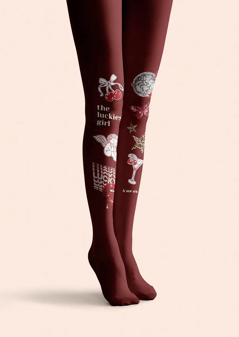 Valentine's Day Love Notes Tights Hosiery Pantyhose
