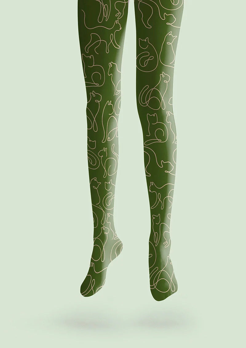 Cat Line Tights Hosiery Pantyhose