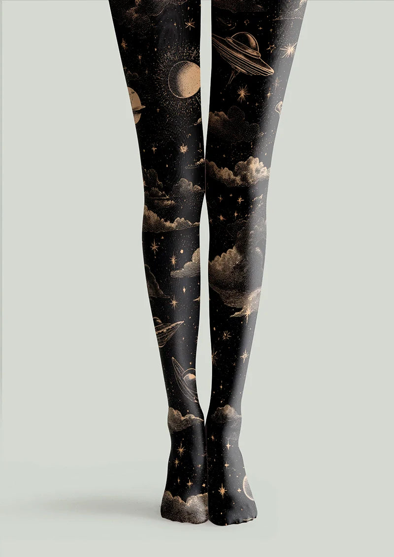Flying Saucer Night Tights Hosiery Pantyhose