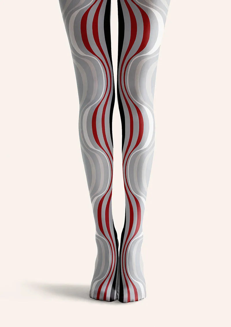 Geometric Art Wave Lines Tights Hosiery Pantyhose