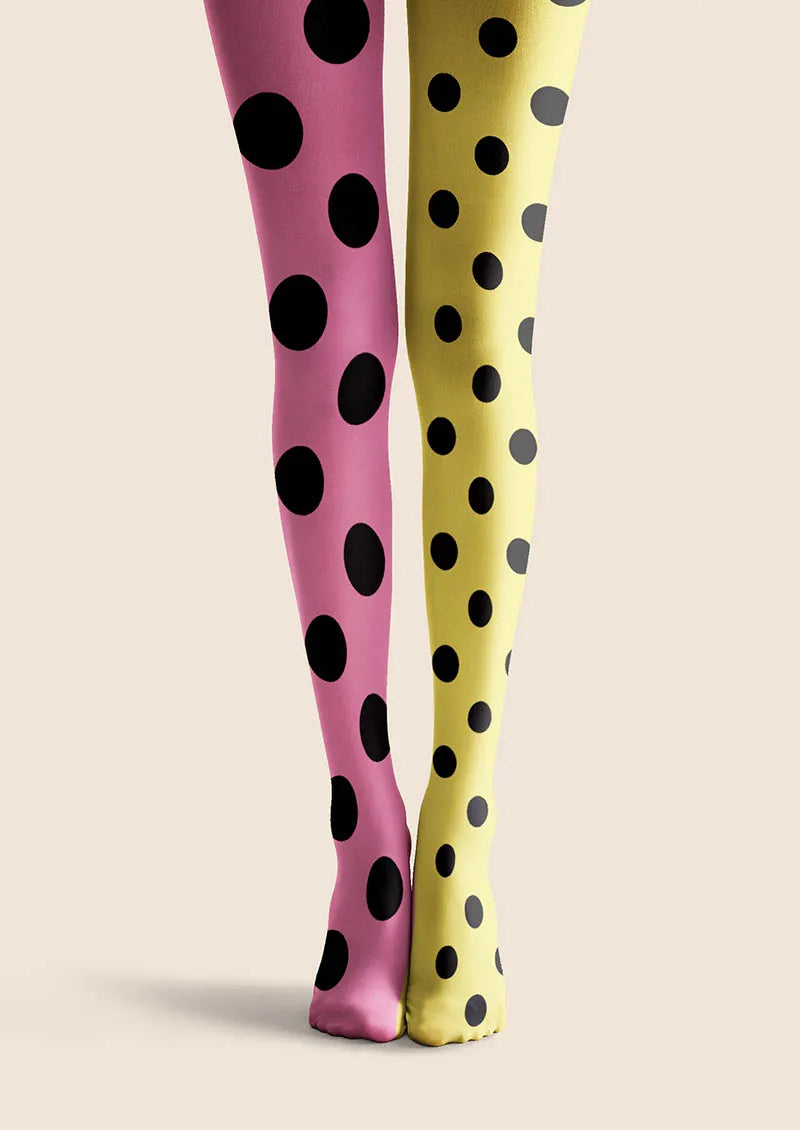 Pink-Yellow Dots Tights Hosiery Pantyhose
