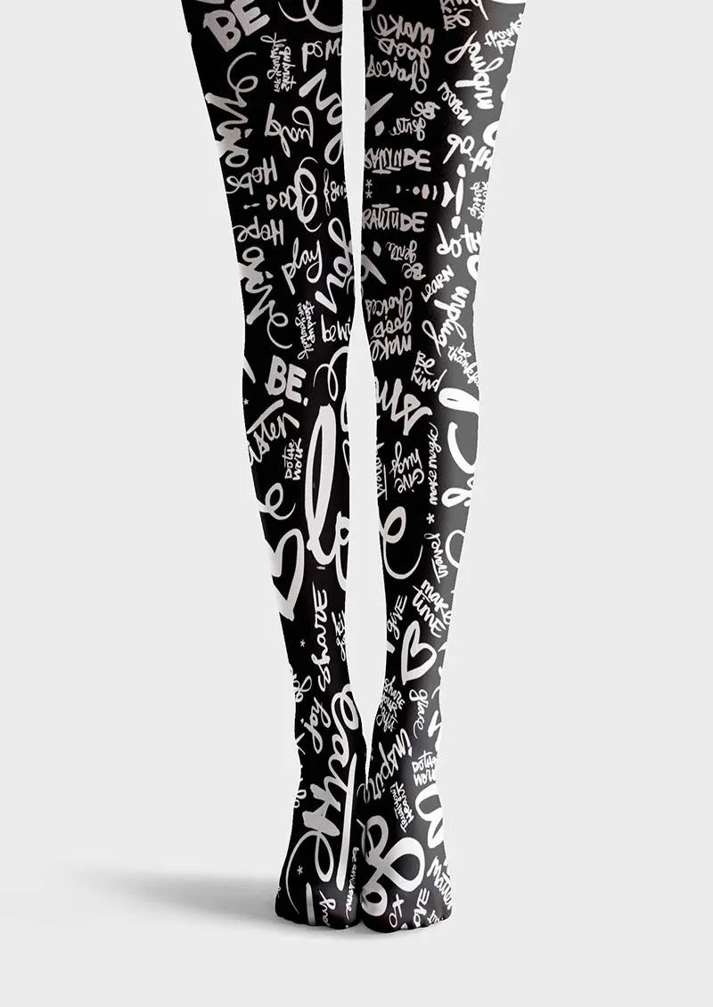 Valentine's Day Mono Heart Tights Hosiery Pantyhose