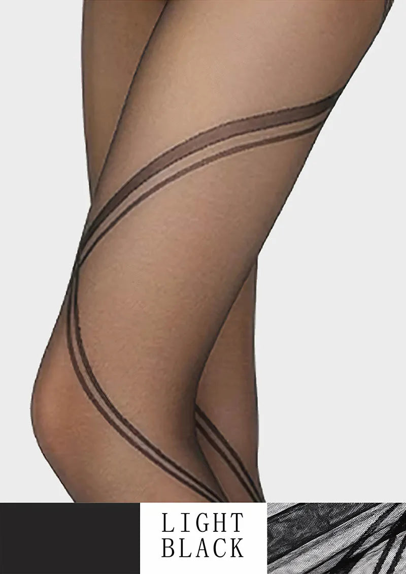 Black bandage stripes Tights Hosiery Pantyhose