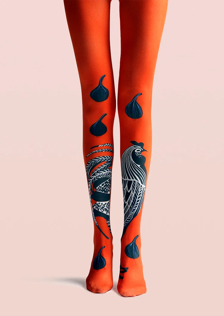PopArt Print Tights Throwback Pantyhose/Tights [Cock crowing]