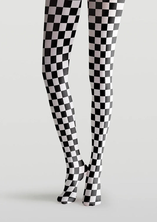 Black-white checkered Tights Hosiery Pantyhose
