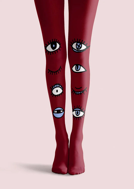 Fun Art Wink Eyes Tights Hosiery Pantyhose