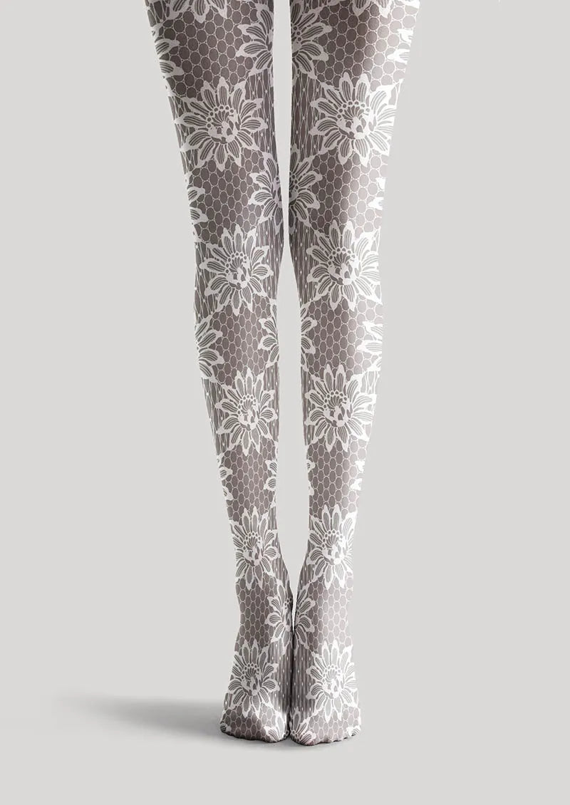 Lace Print Snowflake Lace Tights Hosiery Pantyhose
