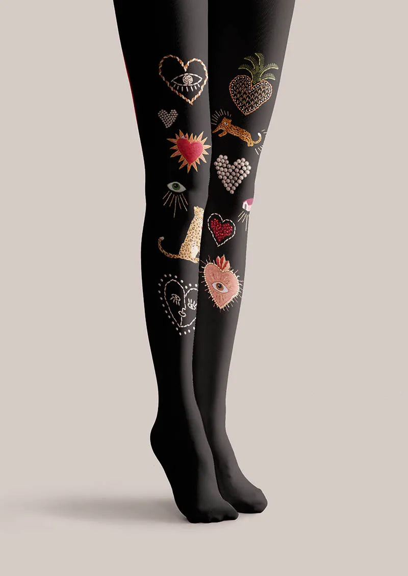 Fun Art Icon Stitch Tights Hosiery Pantyhose