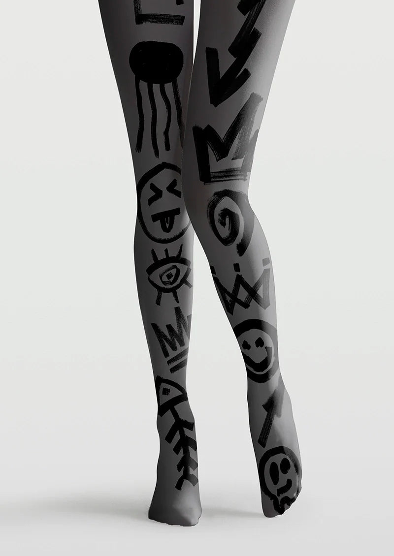 Graffiti Glyph Tights Hosiery Pantyhose