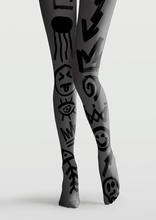 Graffiti Glyph Tights Hosiery Pantyhose