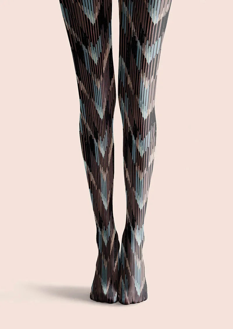 Black Smoke Stripes Tights Hosiery Pantyhose