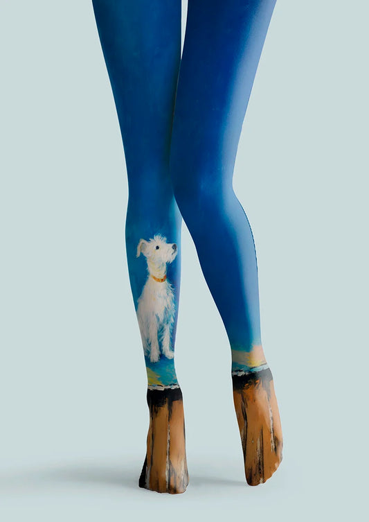 White Dog Tights Hosiery Pantyhose