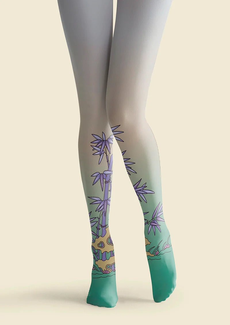 Purple Bamboo Tights Hosiery Pantyhose