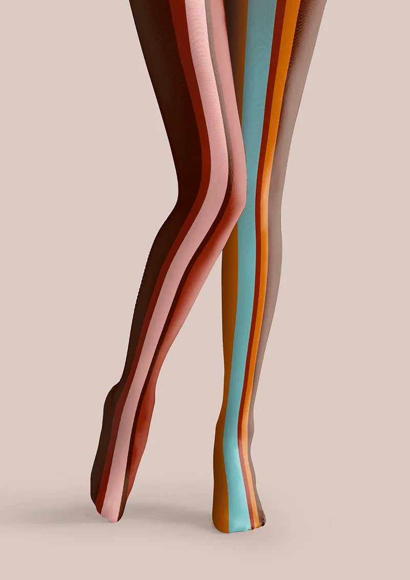 Color Stripes Tights Hosiery Pantyhose