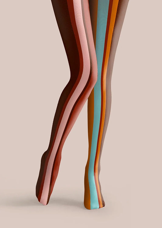 Color Stripes Tights Hosiery Pantyhose
