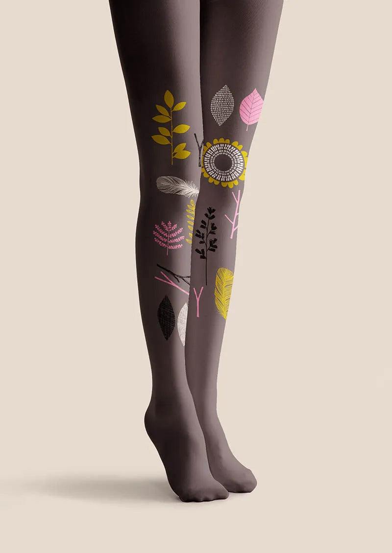 Nordic Sketch Floral Tights Hosiery Pantyhose