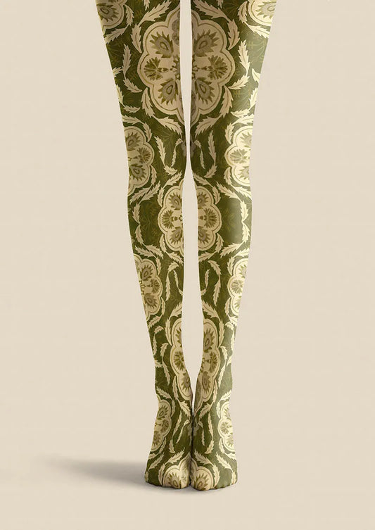 Floral pattern Olive Floral Tights Hosiery Pantyhose