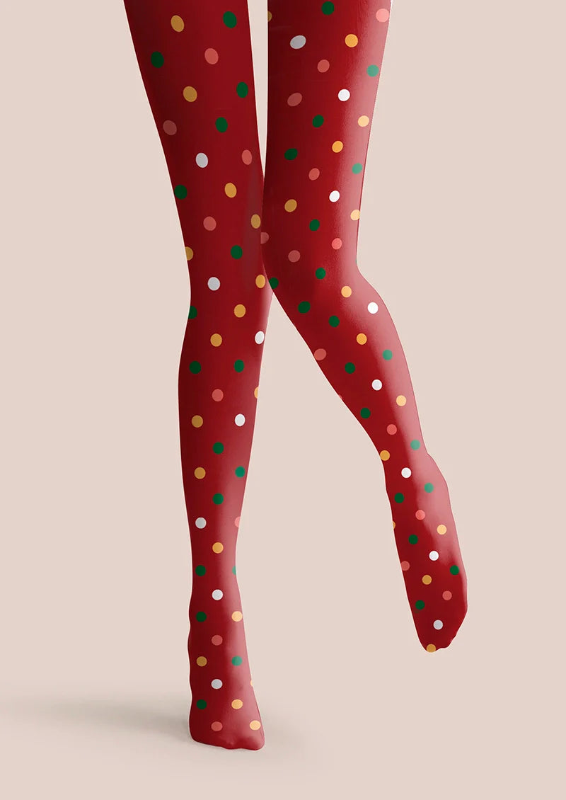 Christmas Red polka dots Tights Hosiery Pantyhose