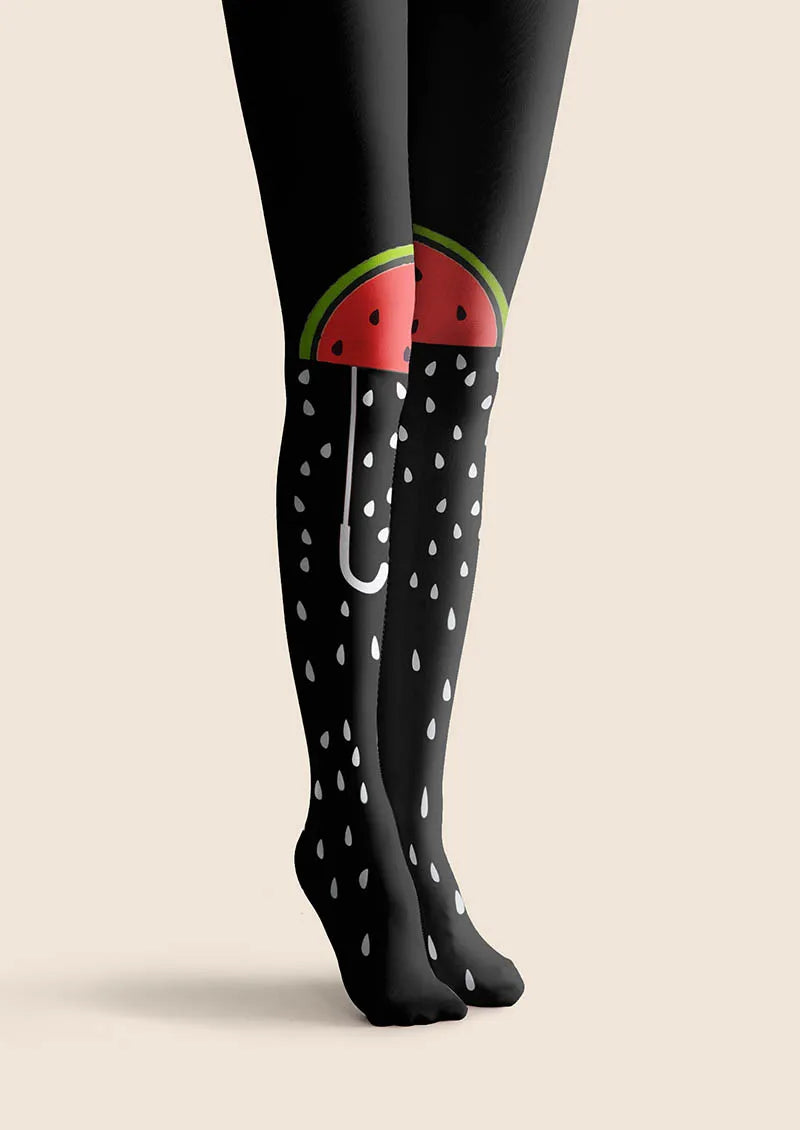 Fun Art Watermelon Slice Tights Hosiery Pantyhose