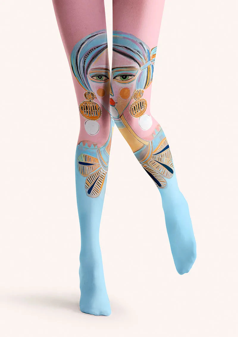 Fun Art Blue Muse Tights Hosiery Pantyhose