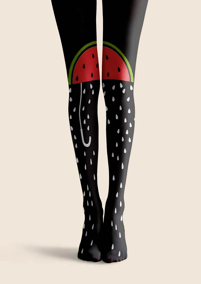 Fun Art Watermelon Slice Tights Hosiery Pantyhose