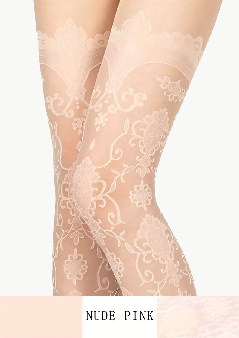 Baroque Jacquard Lace Tights Hosiery Pantyhose