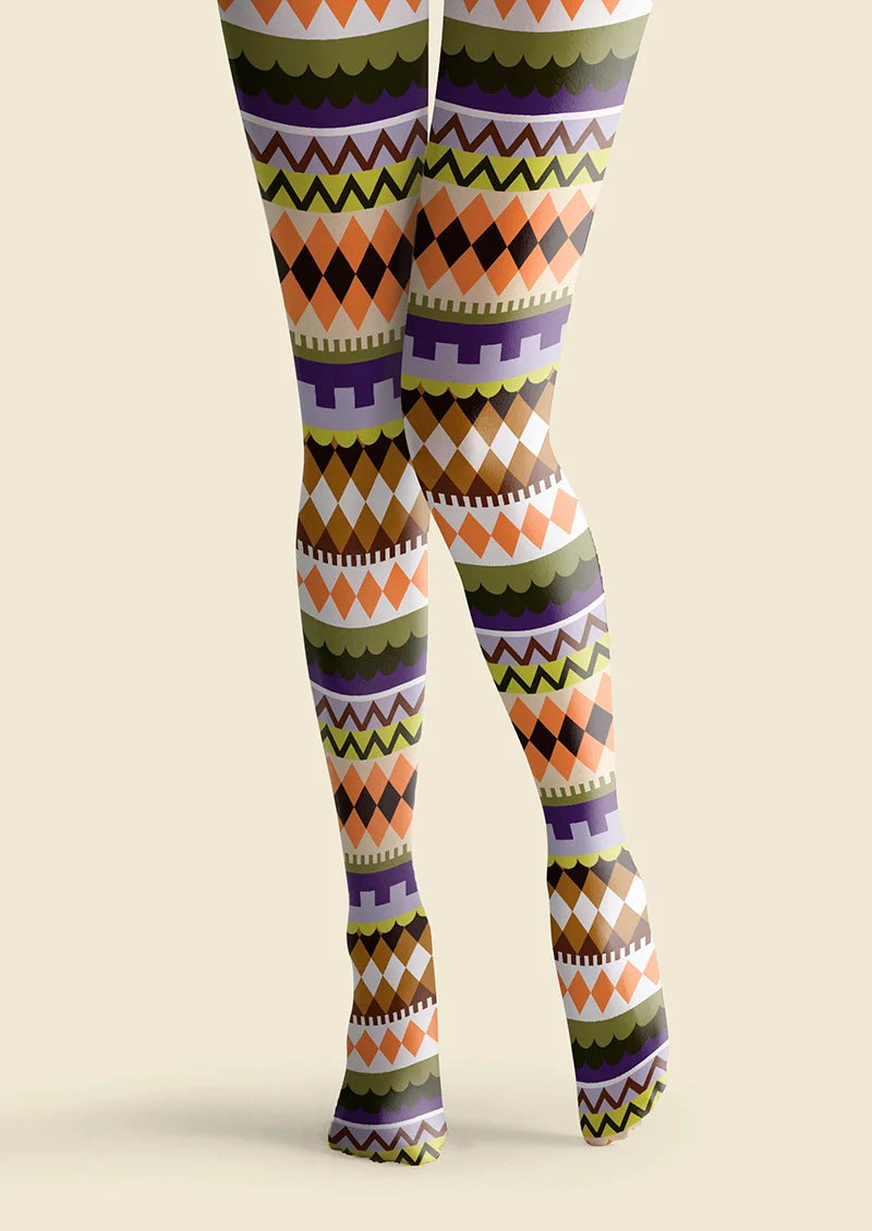 Folkloric Palette Tights Hosiery Pantyhose