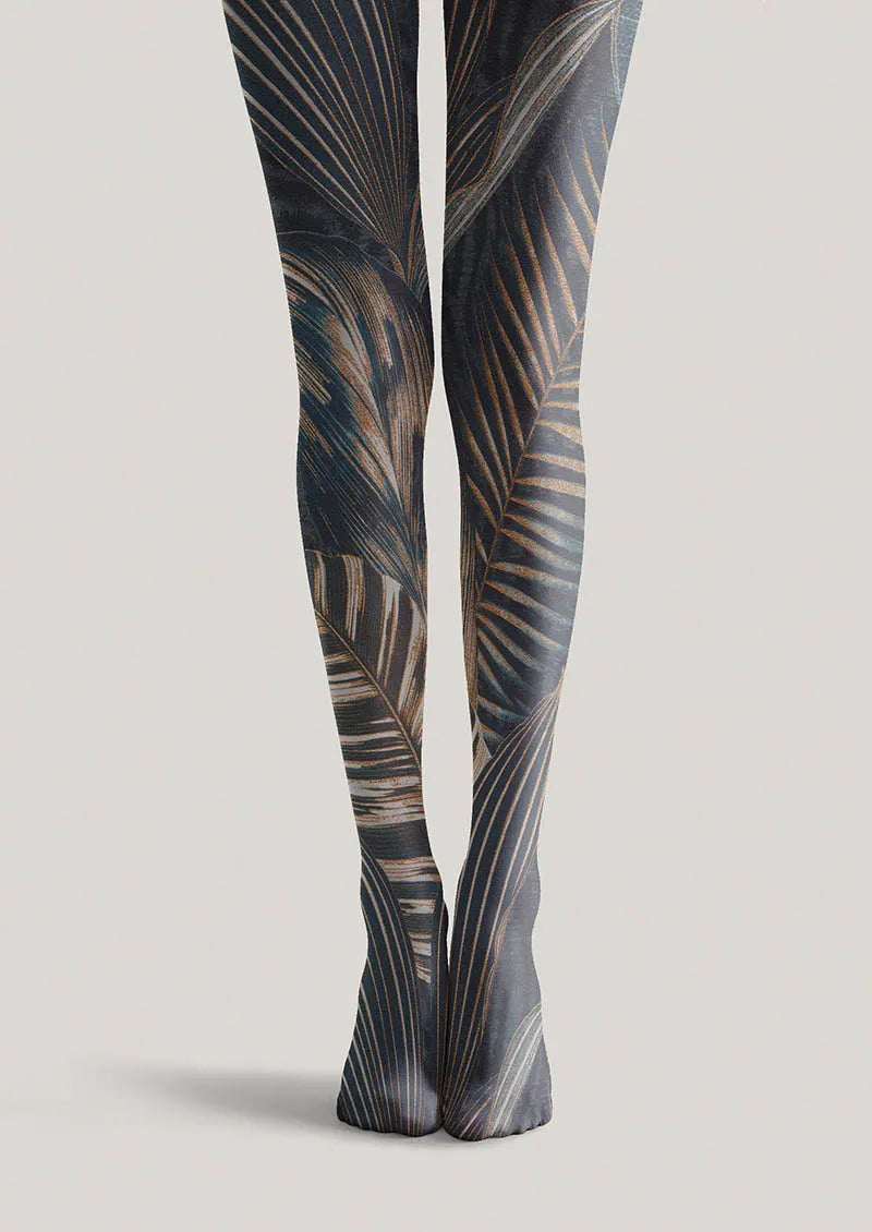 Floral pattern Palm Shadow Tights Hosiery Pantyhose