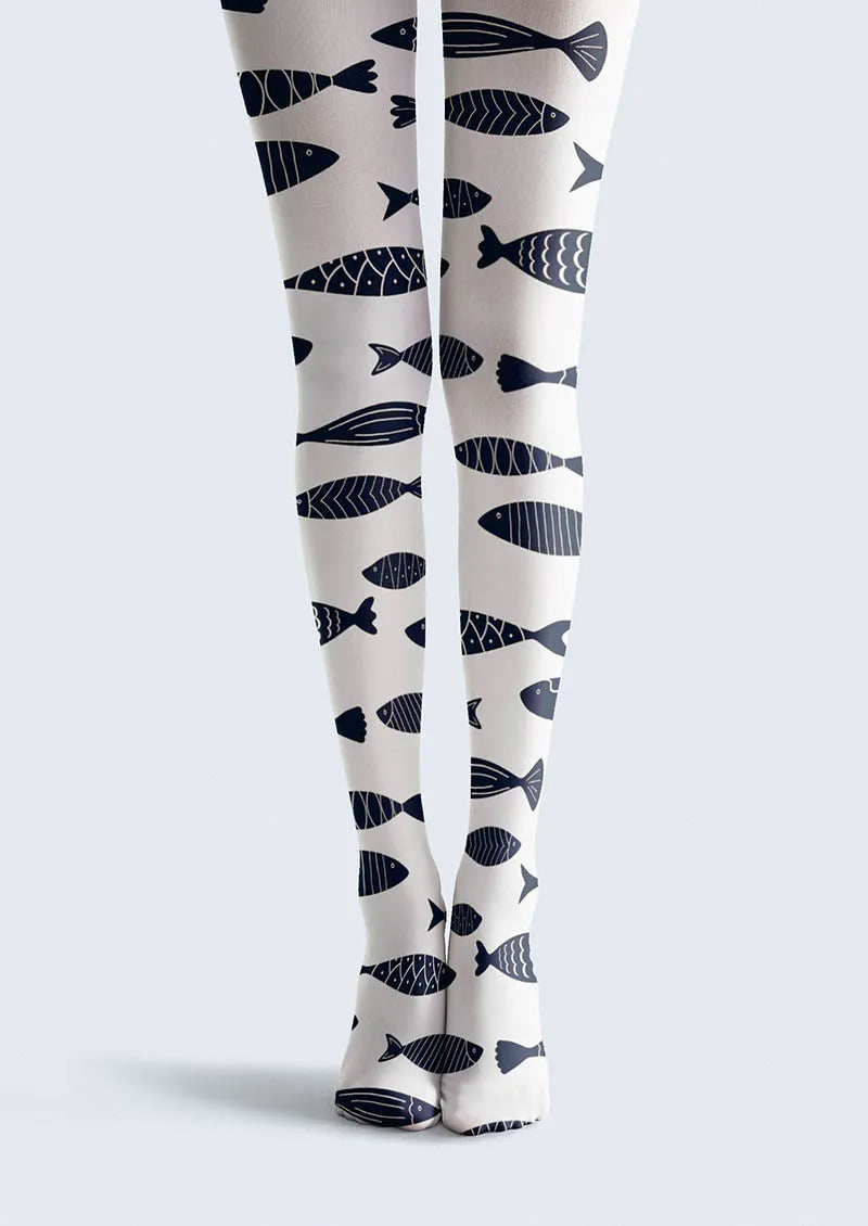 Fish Pattern Song Tights Hosiery Pantyhose