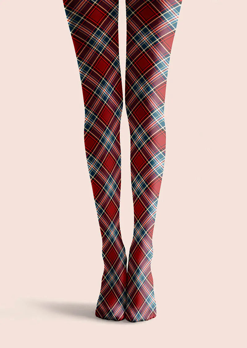 Christmas Classic Red Tartan Tights Hosiery Pantyhose