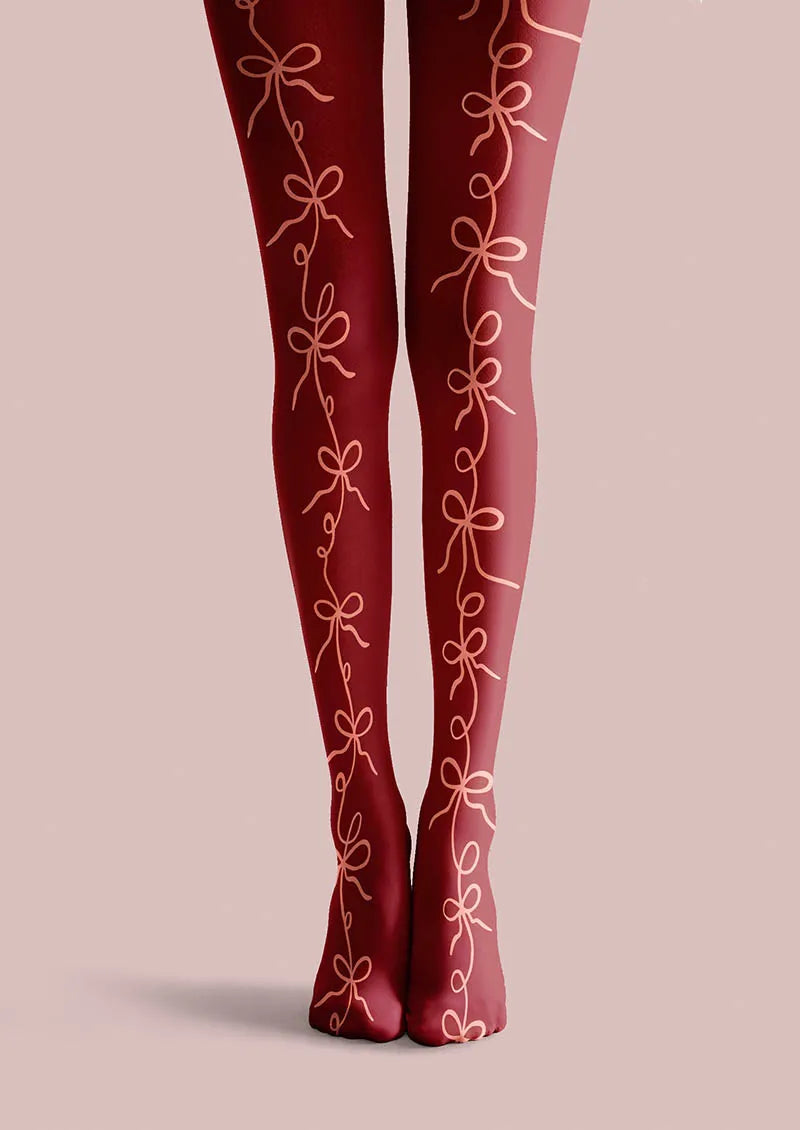 Christmas Fun Art Ribbon Wish Tights Hosiery Pantyhose