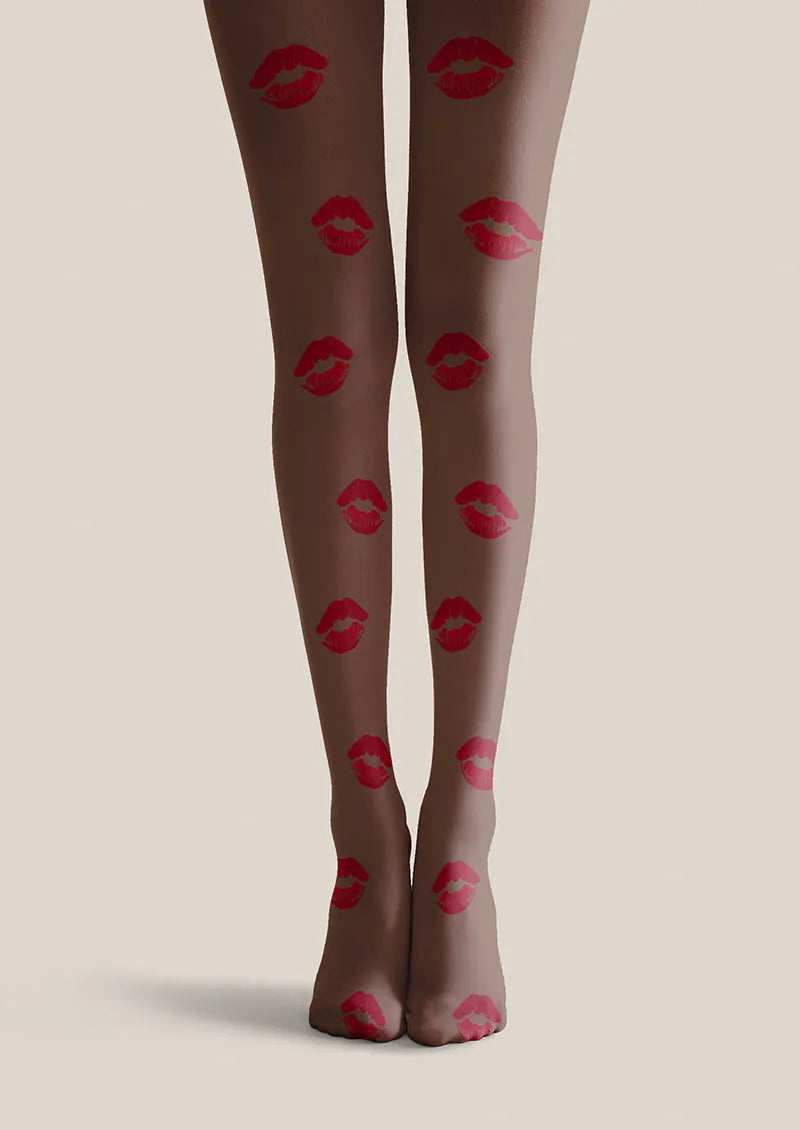 Valentine's Day Sweet Kiss Tights Hosiery Pantyhose