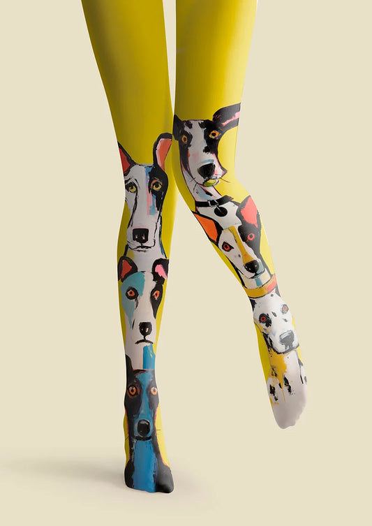Dog Narrative Patterned Tights Hosiery Pantyhose