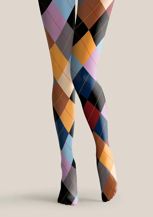 Shape Color Cubes Tights Hosiery Pantyhose