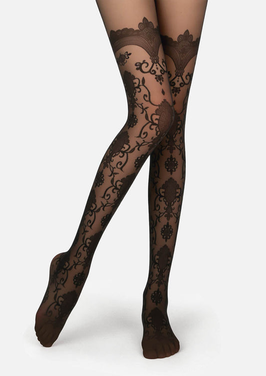 Baroque Jacquard Lace Tights Hosiery Pantyhose