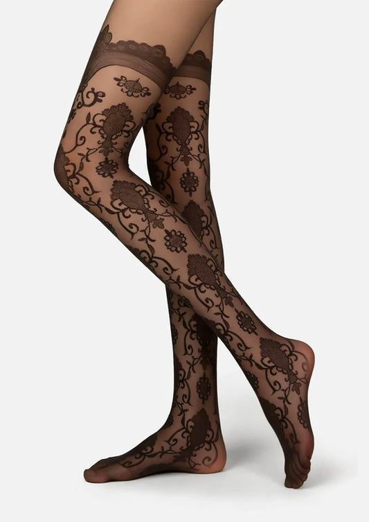 Baroque Jacquard Lace Tights Hosiery Pantyhose