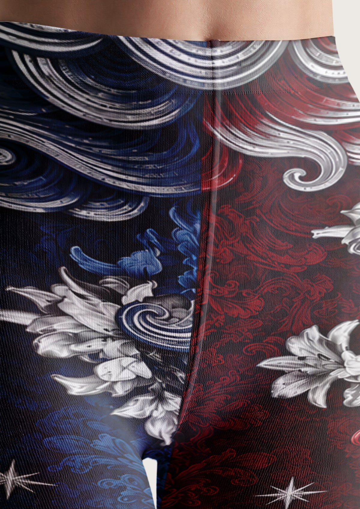 Navy and Burgundy Heart Tights