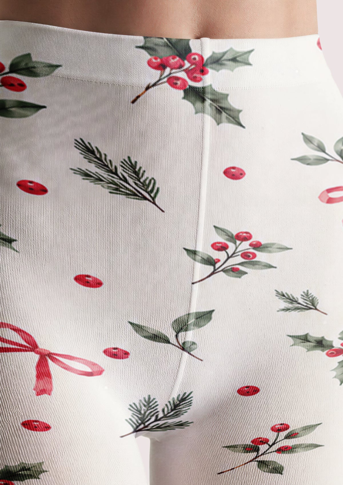 White Holly Berry Tights