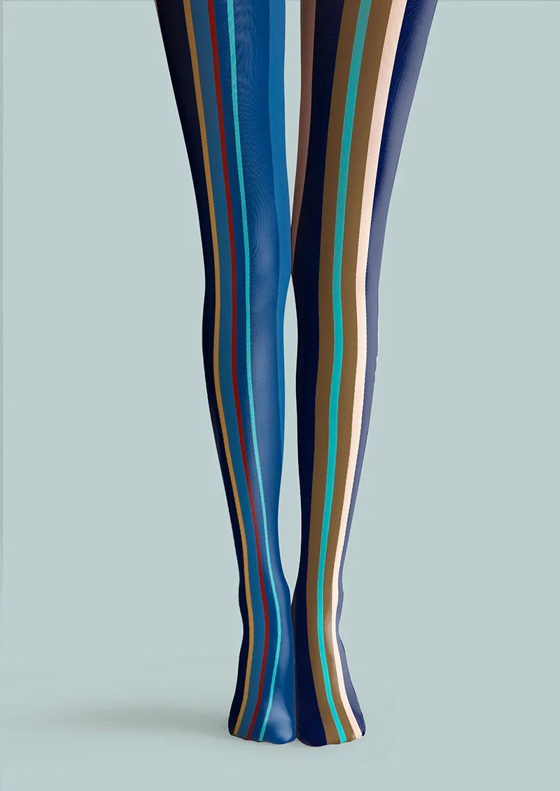 Blue Dream Striped Tights Hosiery Pantyhose