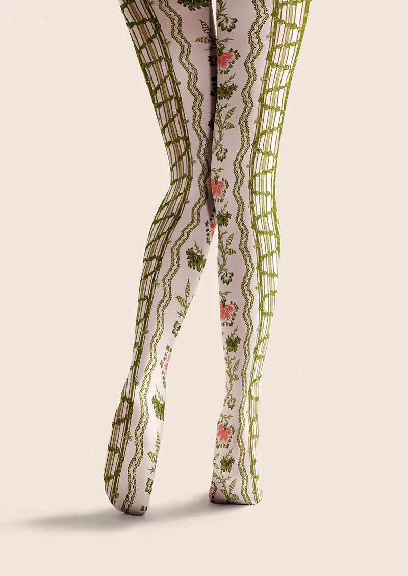 Floral pattern Vine Lines Tights Hosiery Pantyhose