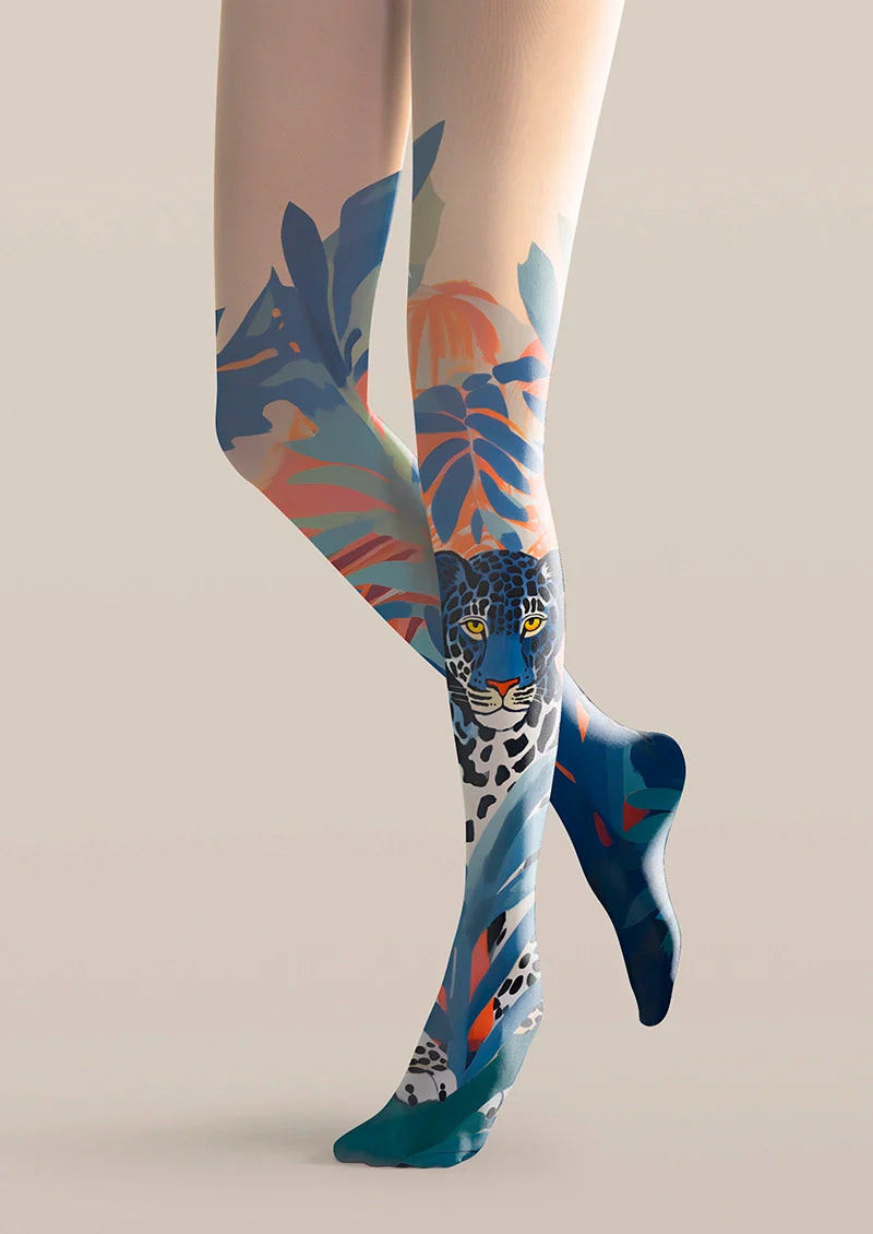 Art Print Tights Personality Pantyhose/Tights [Blue Leopard]