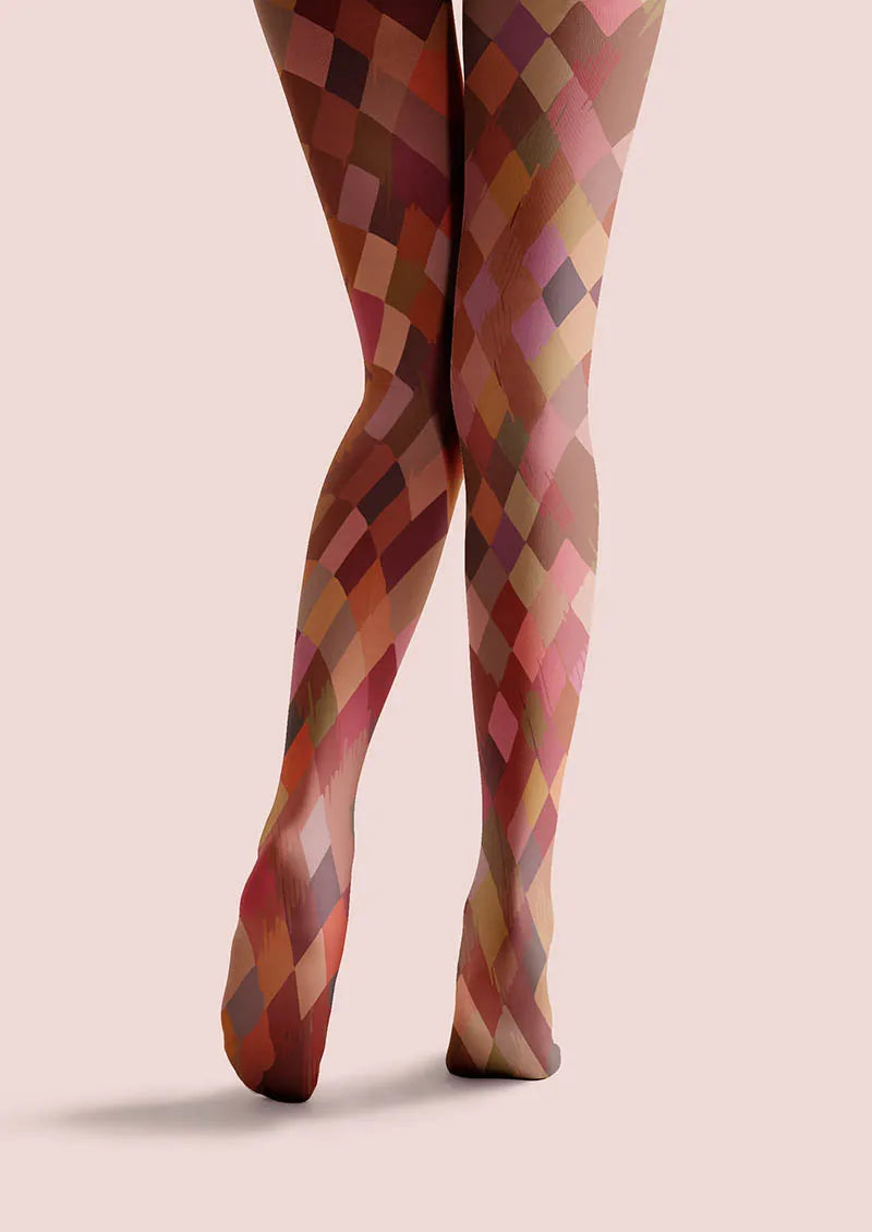 Geometric Art Arc Glow Tights Hosiery Pantyhose