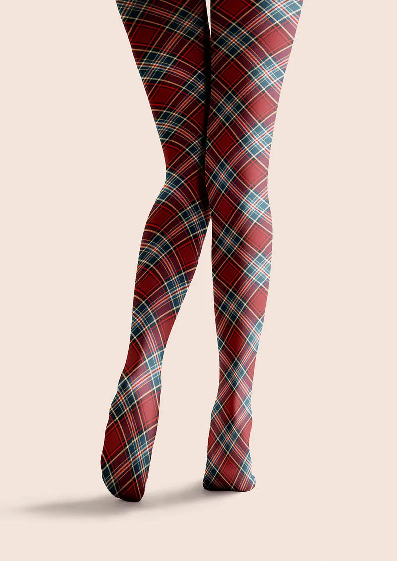 Christmas Classic Red Tartan Tights Hosiery Pantyhose