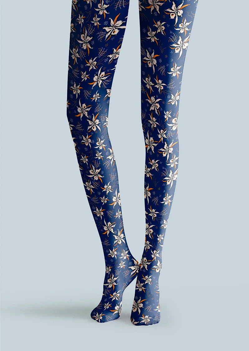blue Bud Tights Hosiery Pantyhose