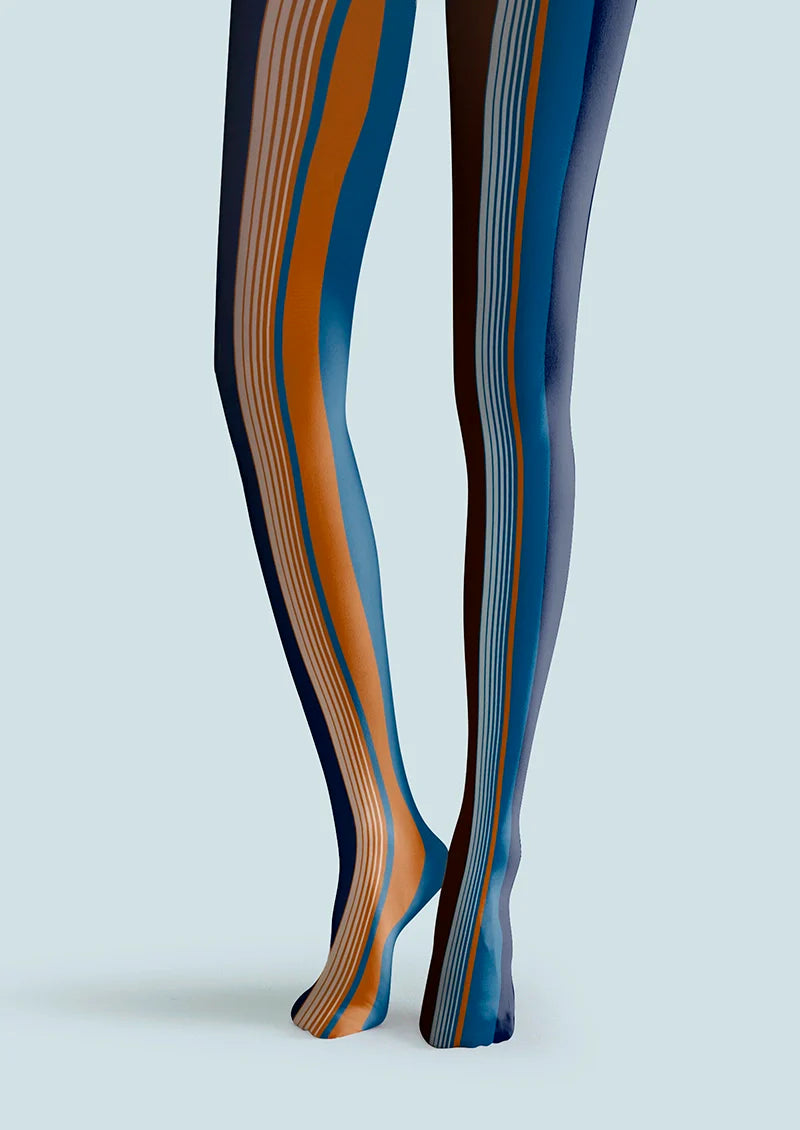 Blue-orange stripes Tights Hosiery Pantyhose