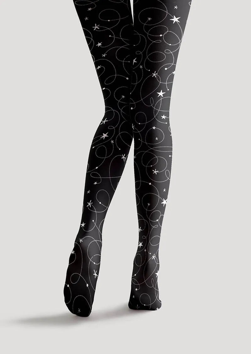 Geometric Art Star Chain Tights Hosiery Pantyhose