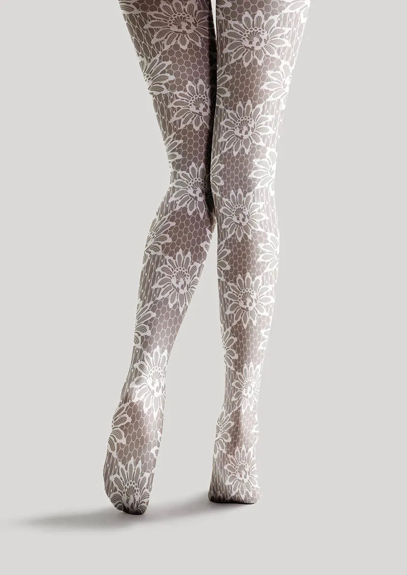 Lace Print Snowflake Lace Tights Hosiery Pantyhose