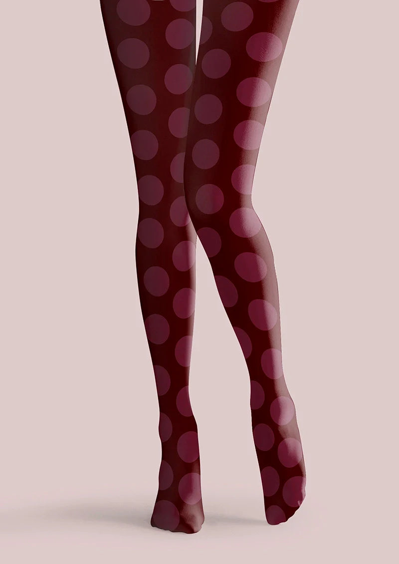 deep red Morandi polka dots Tights Hosiery Pantyhose