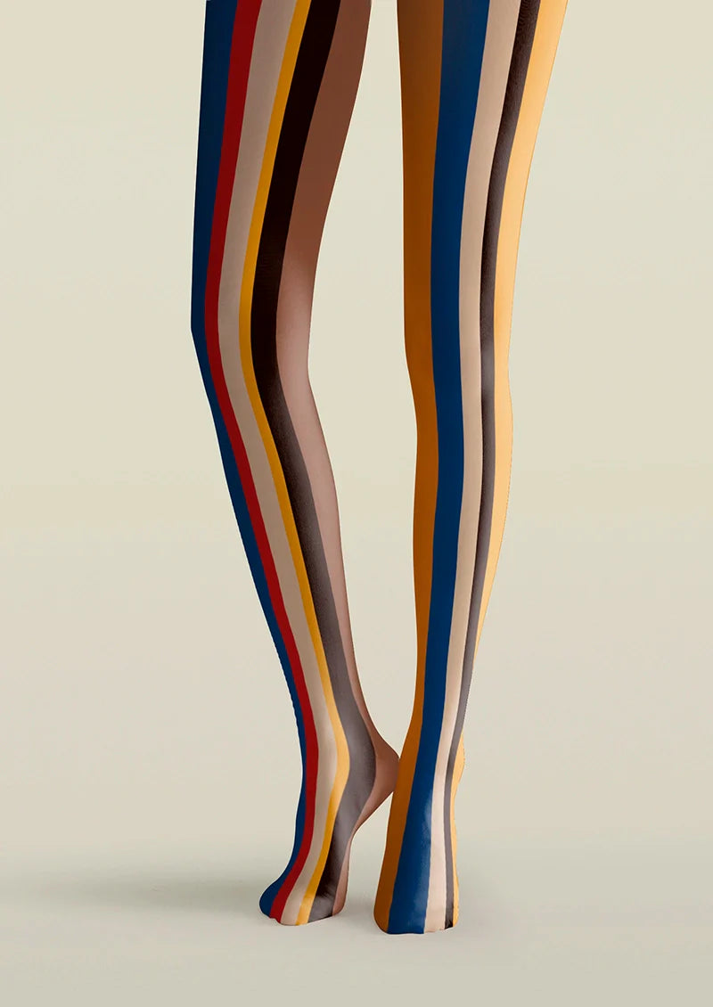 Retro Color Stripes Tights Hosiery Pantyhose